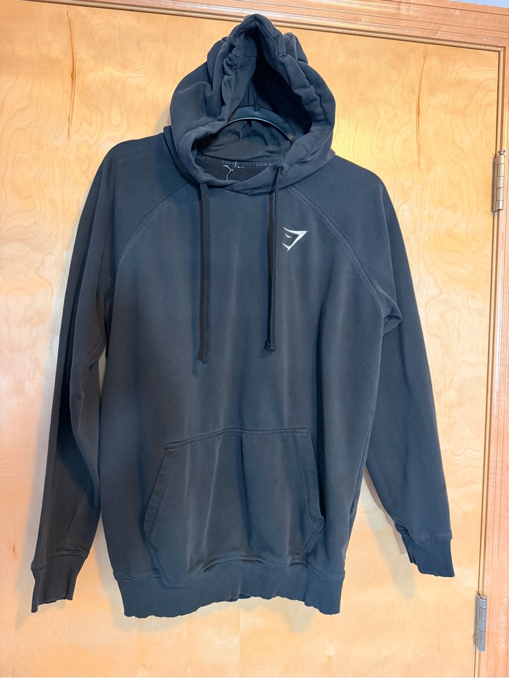 Gymshark Men’s Black Hooded Pullover with Logo
